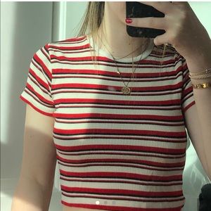 brandy melville striped crop top